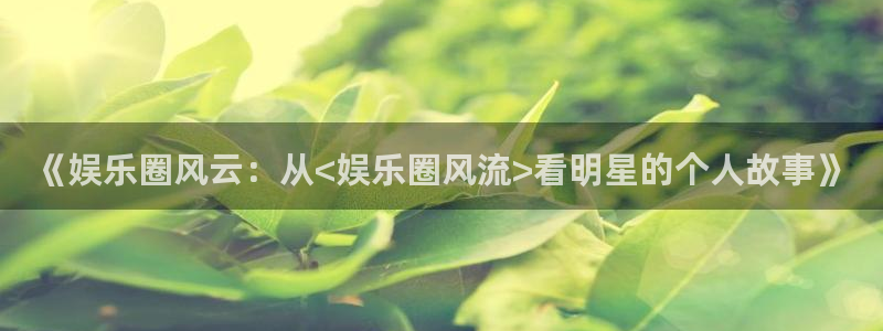多多28g体育2：《娱乐圈风云：从<娱乐圈风流>看明星的个人故事》
